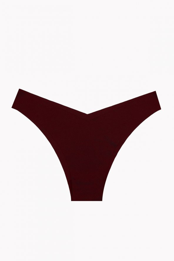 Ten Bordo Cappuccino 3lü Lazer V Shape Brazillian Külot - Resim 2