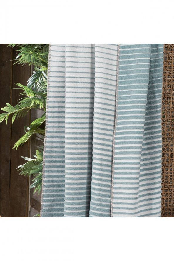 Jolie Mint Çift Kişilik Pamuklu Battaniye 200*220 cm - 2