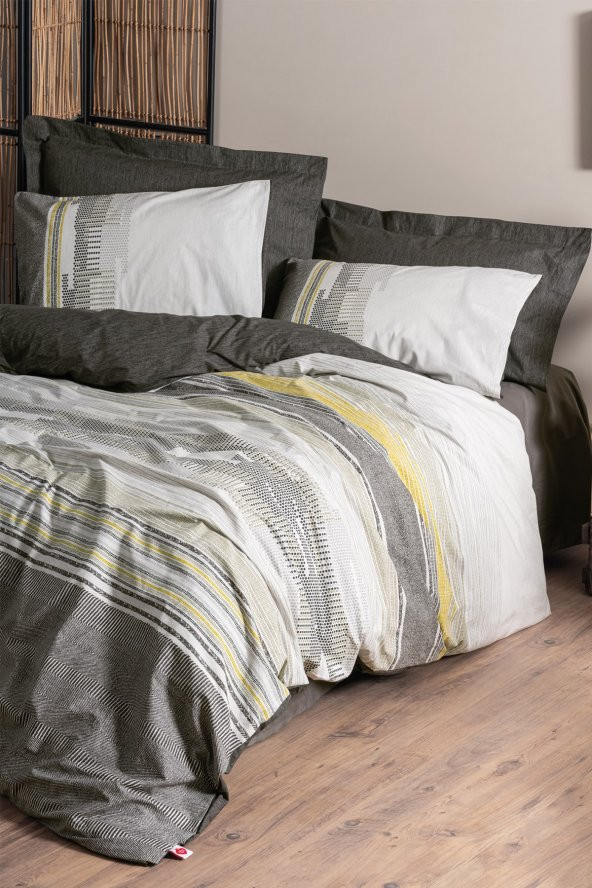 Toprak Çift Kişilik Nevresim Takımı Taron Vizon ürün görseli 1