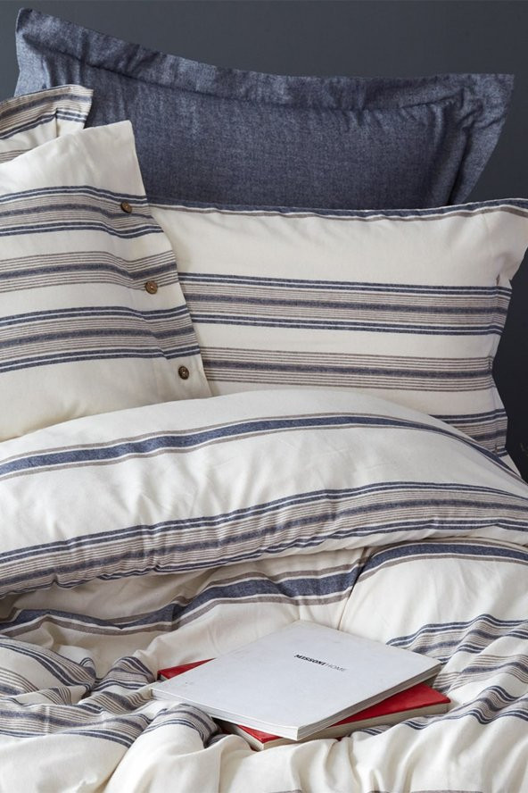 Double Comfort Ekru Çift Kişilik 100 Pamuk Nevresim Takımı - 3