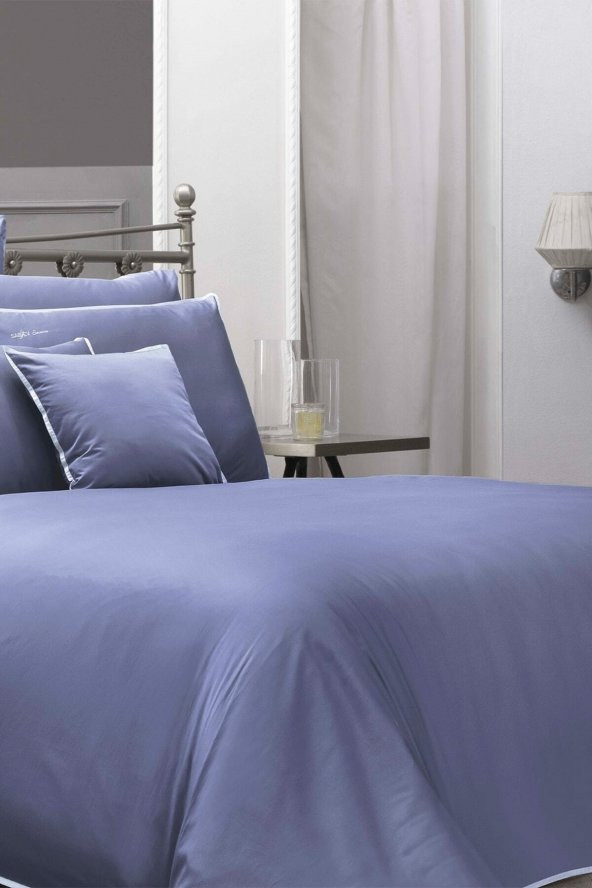 Sartoria Açık Mavi Çift Kişilik 500 TC 100 Pamuk Saten Nevresim Takımı - 2