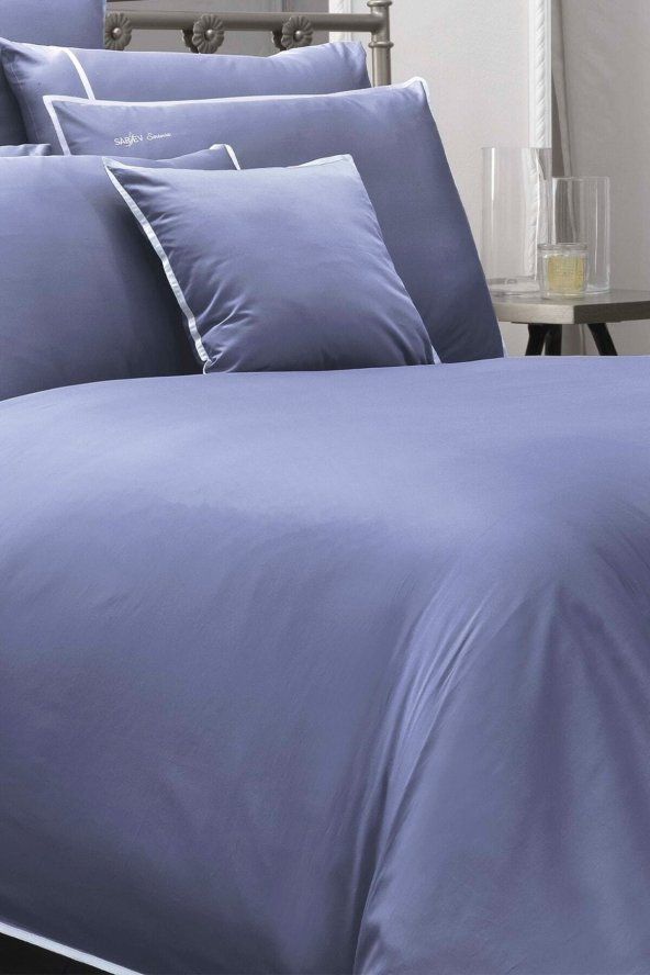 Sartoria Açık Mavi Çift Kişilik 500 TC 100 Pamuk Saten Nevresim Takımı - 3