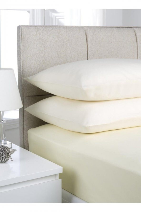 Ranforce Fitted Lastikli Çarşaf 100x200 Cm V51 Krem - 2