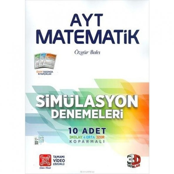 3D Yayınları AYT Matematik 10 Lu Simülasyon 2023 Denemeleri Video Çözümlü