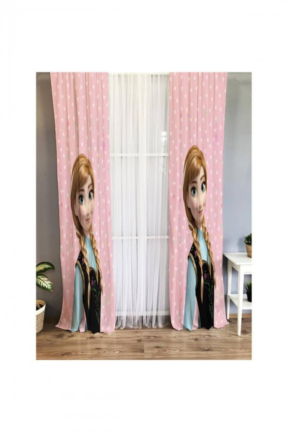 Prenses Desenli Çocuk Odası Fon Perde