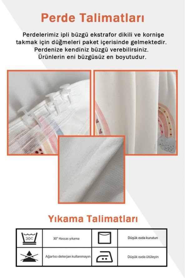 Sevimli Geyik Beyaz Fon Perde 58 - 2
