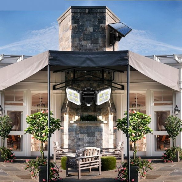 UpWay Güneş Enerjili 120 Led Şarjlı Hareket Sensörlü 500 Lümen Solar Aydınlatma Lamba - 10