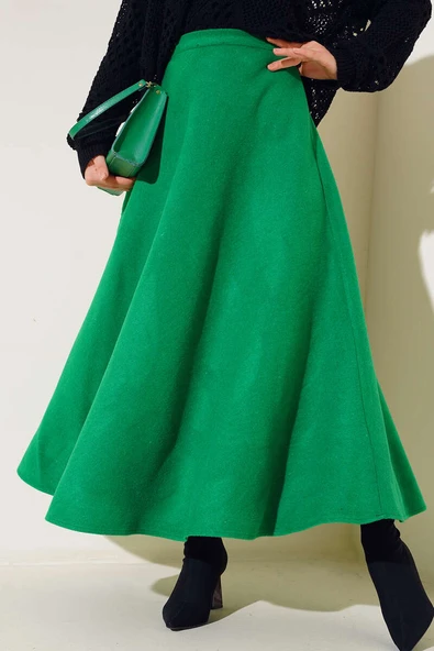 Kaşe Kloş Etek Yeşil - 2