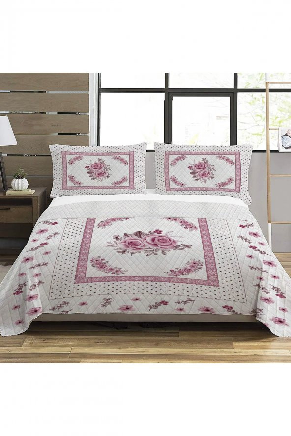Çiçek Desen Çift Kişilik Baskılı Pike (200x220 Cm)