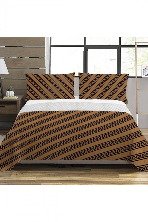 Geometrik Desen Çift Kişilik Baskılı Pike (200x220 Cm)