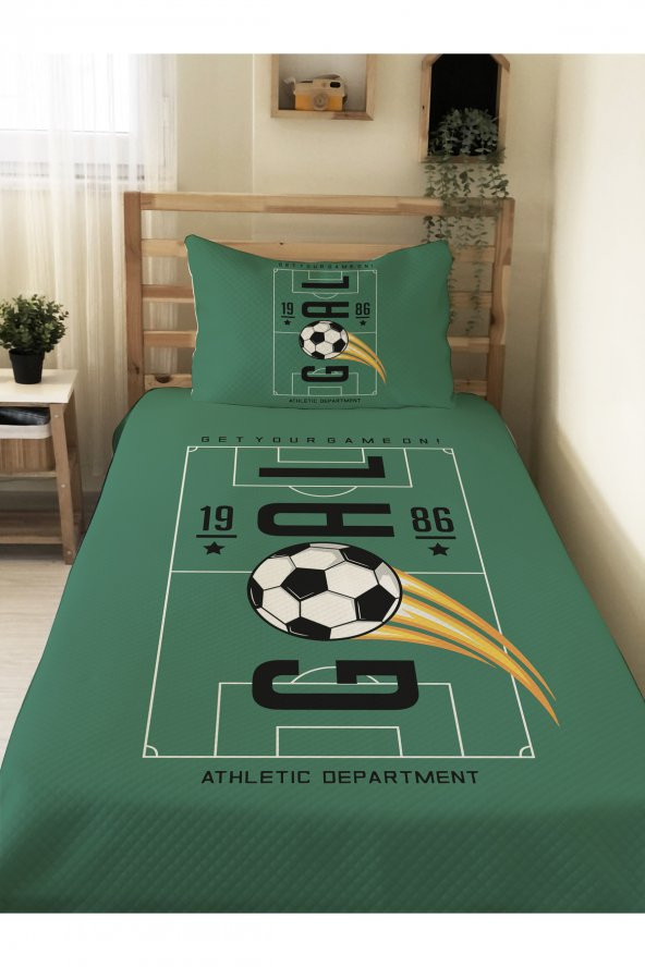 Futbol Desenli, Baskılı Tek Kişilik ve Çocuk Pike Takımı - 1