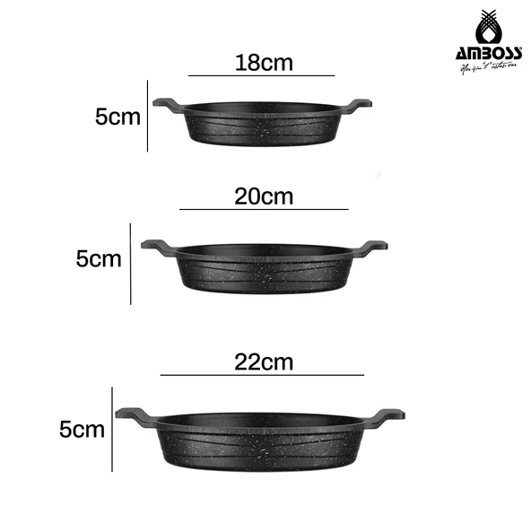 Amboss Daisy 3 Parça Döküm Yanmaz Yapışmaz Omlet (sahan) Seti - Resim 3
