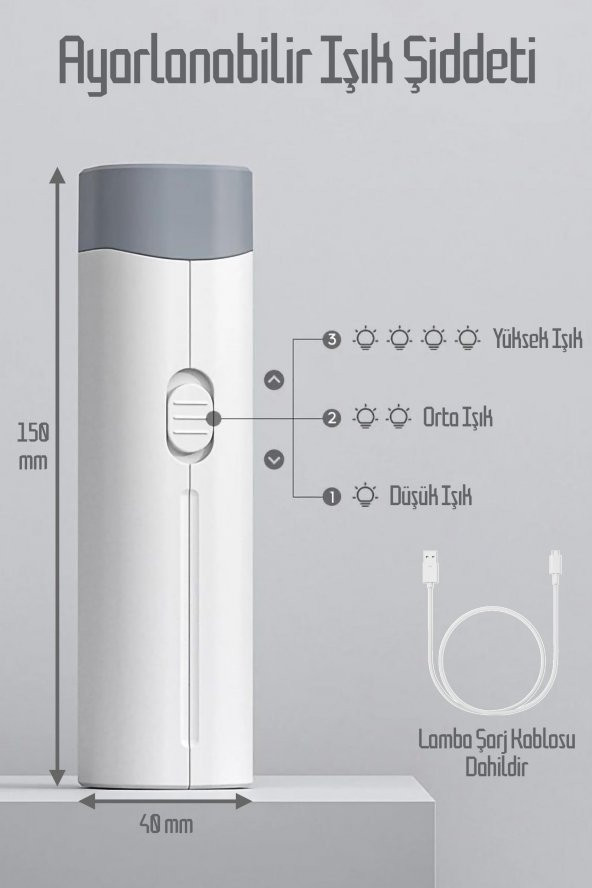 4in1 Şarjlı Masa Lambası Powerbank Özellikli Telefon Standlı Kamp El Feneri Çalışma Okuma Işığı 975 - 2