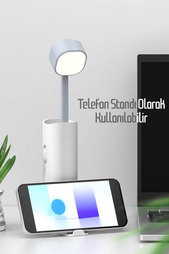 4in1 Şarjlı Masa Lambası Powerbank Özellikli Telefon Standlı Kamp El Feneri Çalışma Okuma Işığı 975 - 7