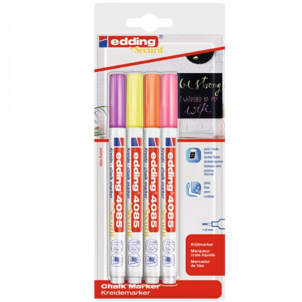 Edding Cam Kalemi Dörtlü Blister Fosforlu 4085 ürün görseli