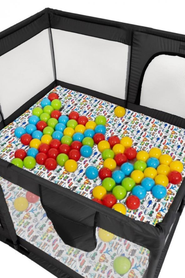 TommyBaby Güvenli Bebek Ve Çocuk Oyun Alanı Oyun Parkı 125X125 Oyun Matı Topları Yatak - 3