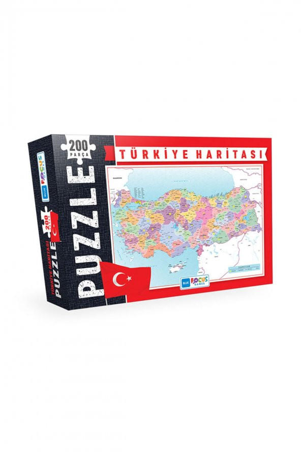 Bluefocus Türkiye Haritası Puzzle 200 Parça Bf049