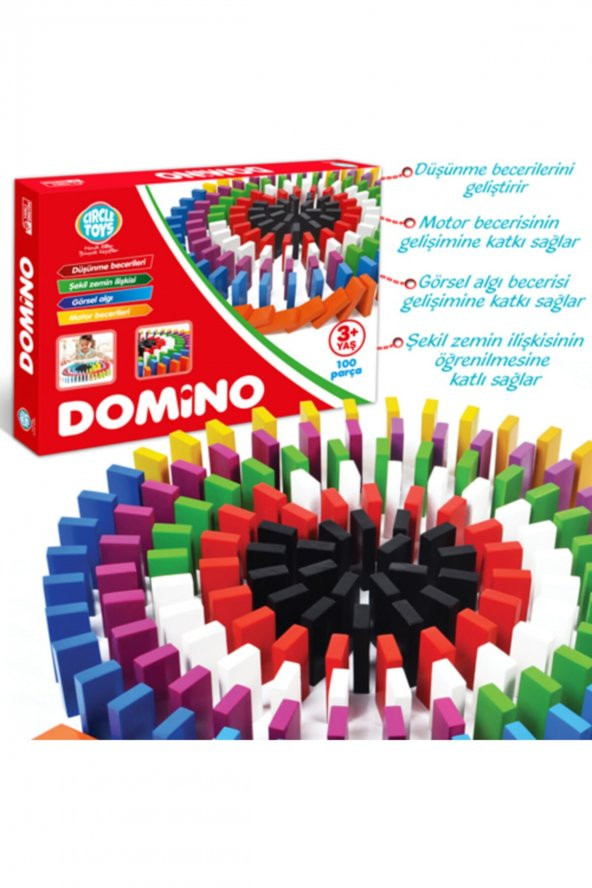 Ahşap Renkli Domino Taşları Süper Eğlenceli 100 Parça