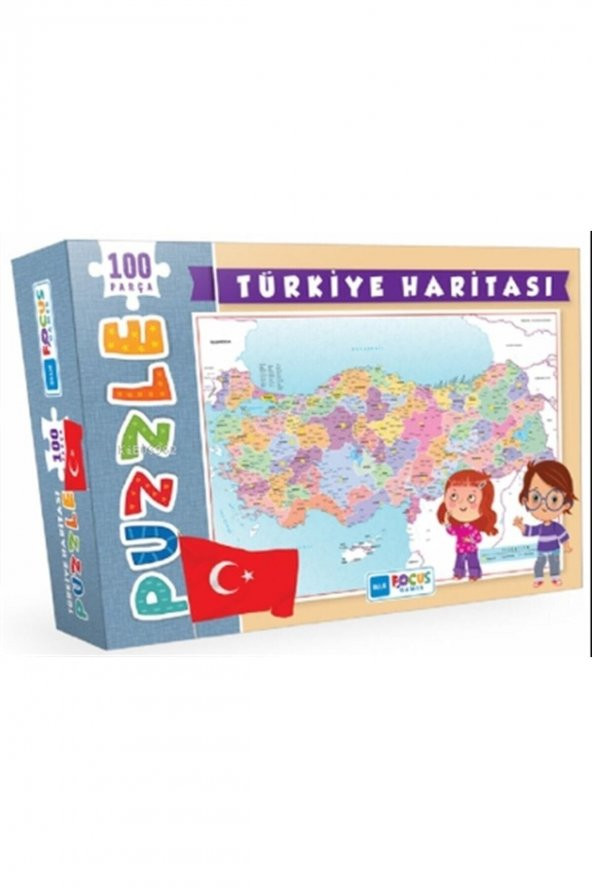 Blue Focus Türkiye Haritası Puzzle 100 Parça