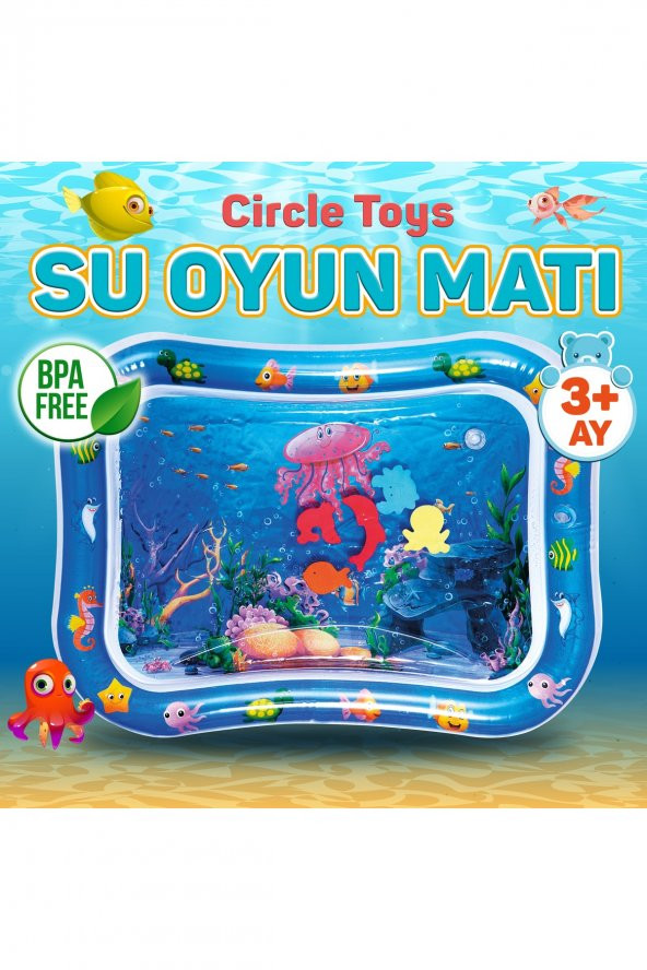 Bebek Su Oyun Matı Tummy Time Karın Üstü Aktivite Zamanı