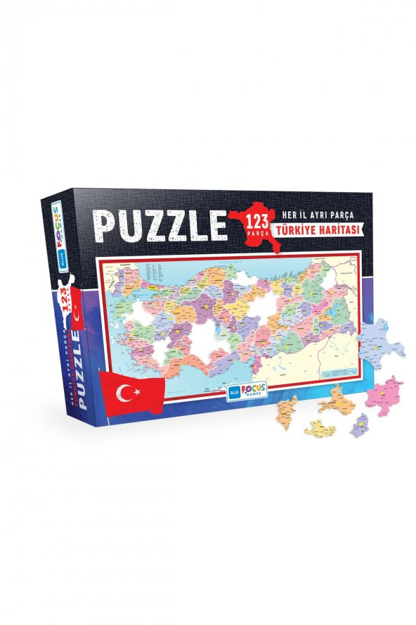123 Parça Puzzle - Türkiye Haritası Kutulu Puzzle (her Il Ayrı Parça Puzzle)