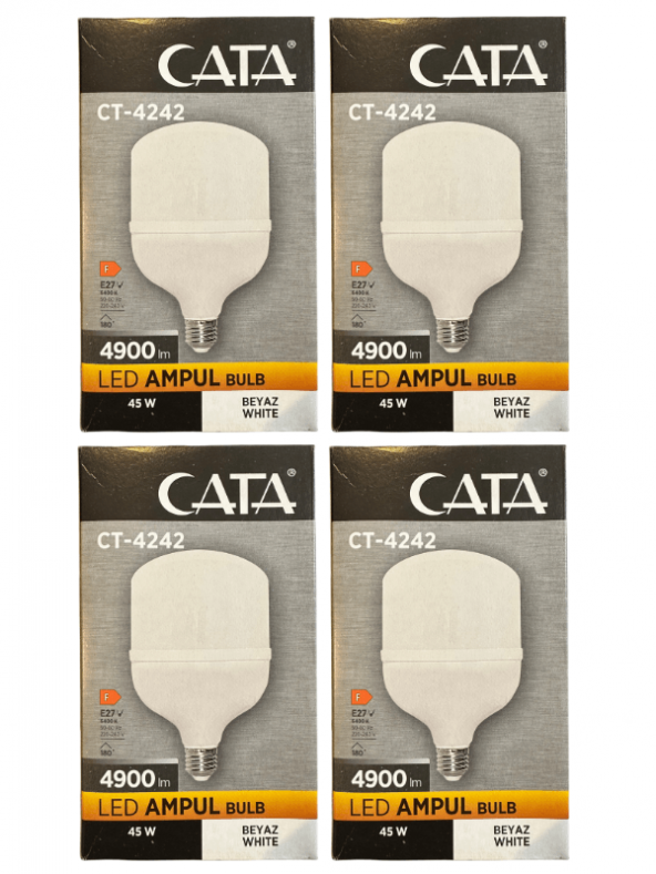 Cata CT-4242 45W 6400K (Beyaz Işık) E27 Duylu Led Torch Ampul (4 Adet)