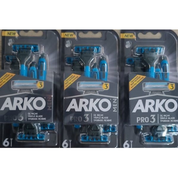 Arko Men Tıraş Bıçağı Pro 3 6'lı X3 ADET