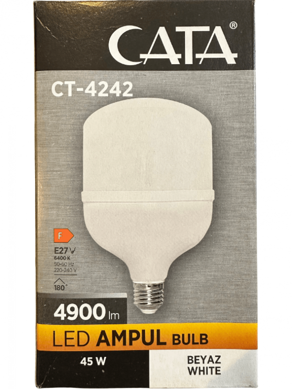 Cata CT-4242 45W 6400K (Beyaz Işık) E27 Duylu Led Torch Ampul (8 Adet) - Resim 2