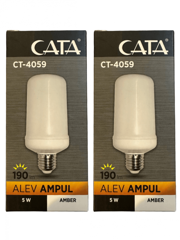 Cata CT-4059 5W (Amber Işık) E27 Duylu Led Alev Ampul (2 Adet)