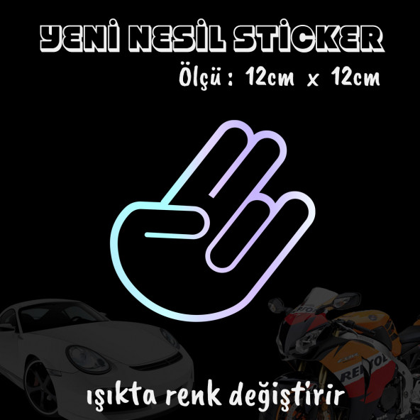 jdm el oto sticker  2 adet Hologram model Motosiklet kask atv laptop cam uyumlu ürün görseli