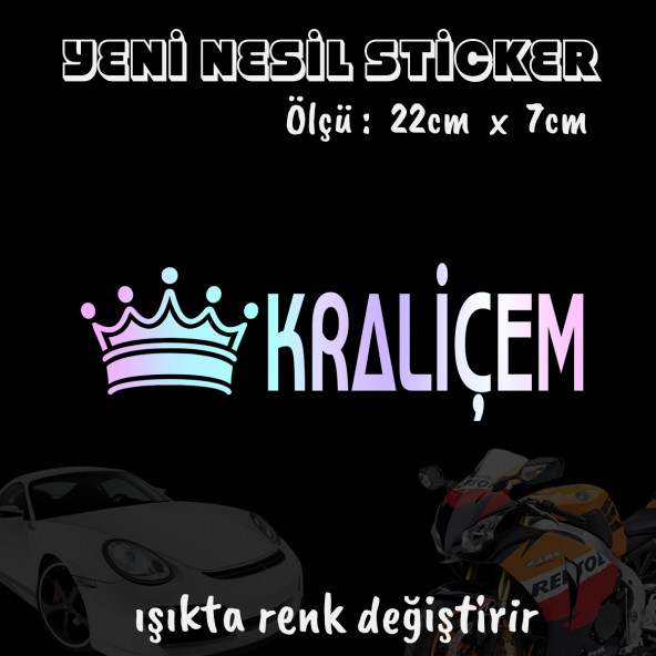 kraliçem taclı oto sticker 2 adet  Hologram model Motosiklet kask atv laptop cam uyumlu