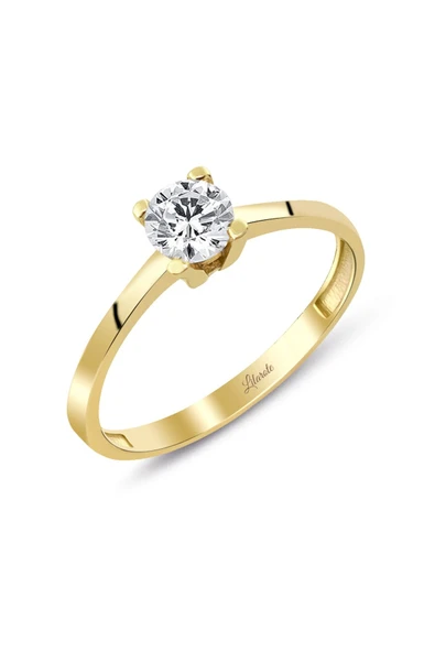 4 Tırnaklı Tektaş Mini Altın Yüzük ürün görseli 1