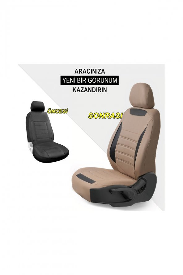 Citroen C1 Uyumlu Özel Tasarım Oto Koltuk Kılıfı Seti Smart B - 4