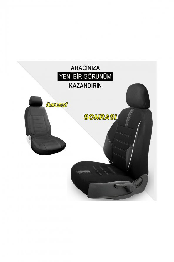 Renault 19 Uyumlu Özel Tasarım Oto Koltuk Kılıfı Seti Star B - 5