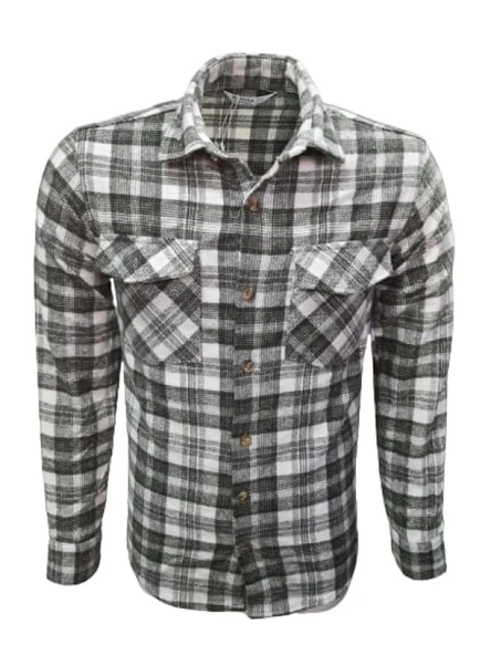 Ronex R01216 Erkek Oduncu Cepli Düğmeli Çizgili Gömlek - 5