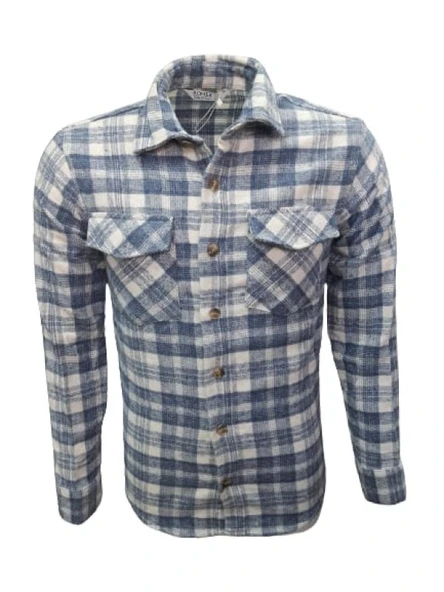 Ronex R01216 Erkek Oduncu Cepli Düğmeli Çizgili Gömlek - 3