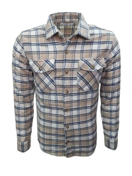 Ronex R01216 Erkek Oduncu Cepli Düğmeli Çizgili Gömlek ürün görseli