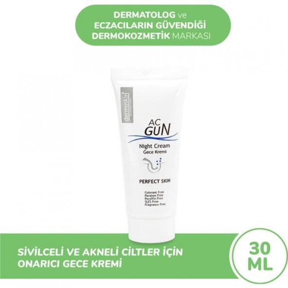 Dermoskin Acnegun Onarıcı Gece Kremi 30 ml