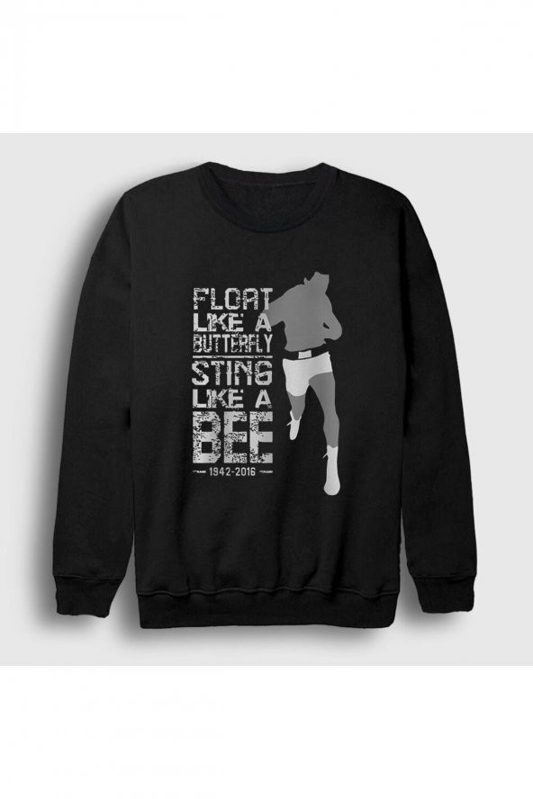 Unisex Siyah Butterfly Muhammed Ali Sweatshirt 230100tt