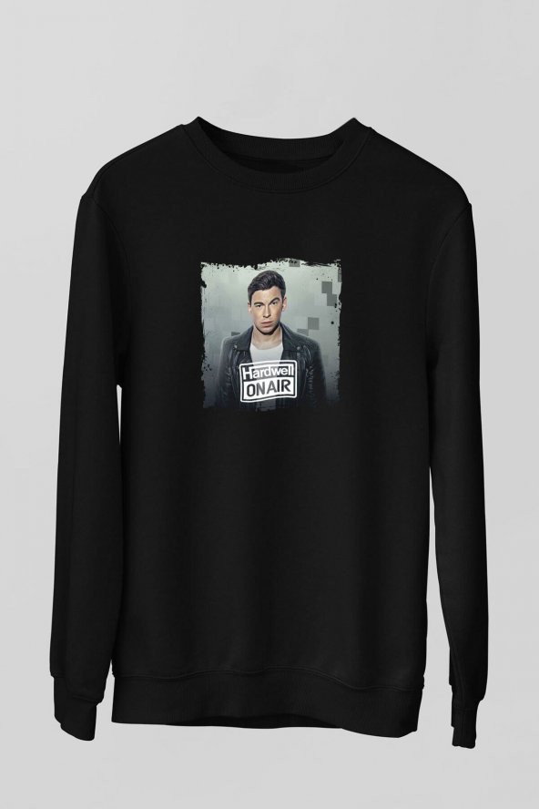 Hardwell Baskılı Unisex Siyah Sweatshirt - 1