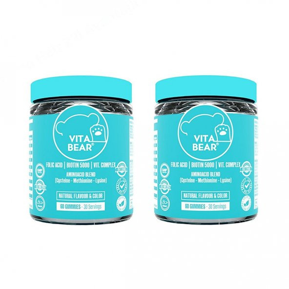 Vita Bear Strong Hair Gummy Vitamin 60 Adet 2Li Paket