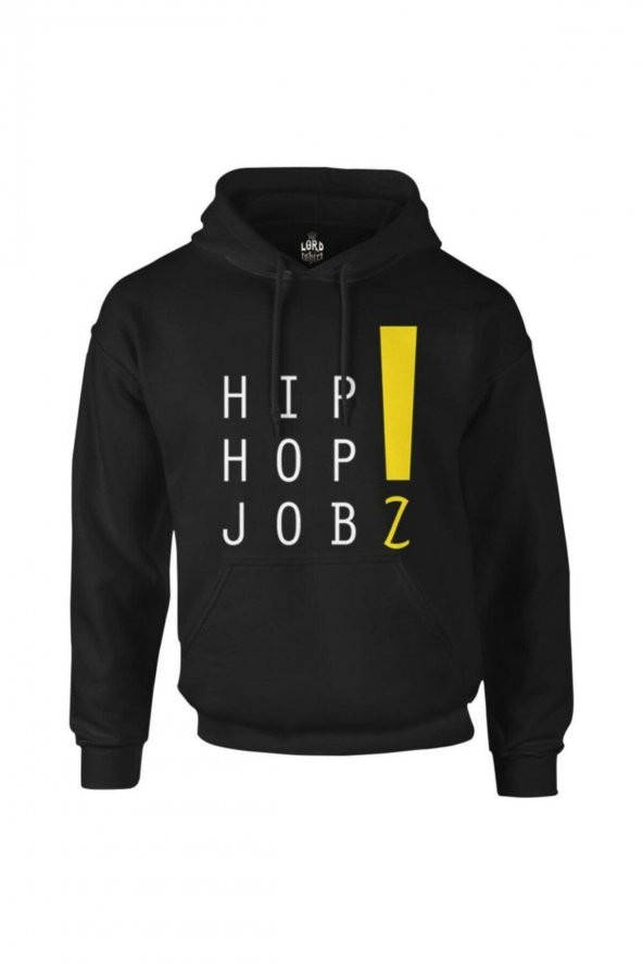 Hip Hop Jobz Siyah Erkek Fermuarsız Kapşonlu - PH-906 - 1