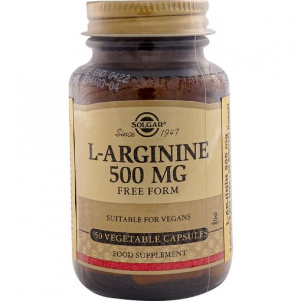 Solgar L-Arginine 500 Mg 50 Kapsül