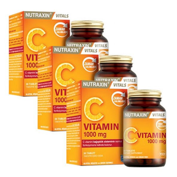 Nutraxin C Vitamin 1000 mg 30 Tablet 3lü Paket