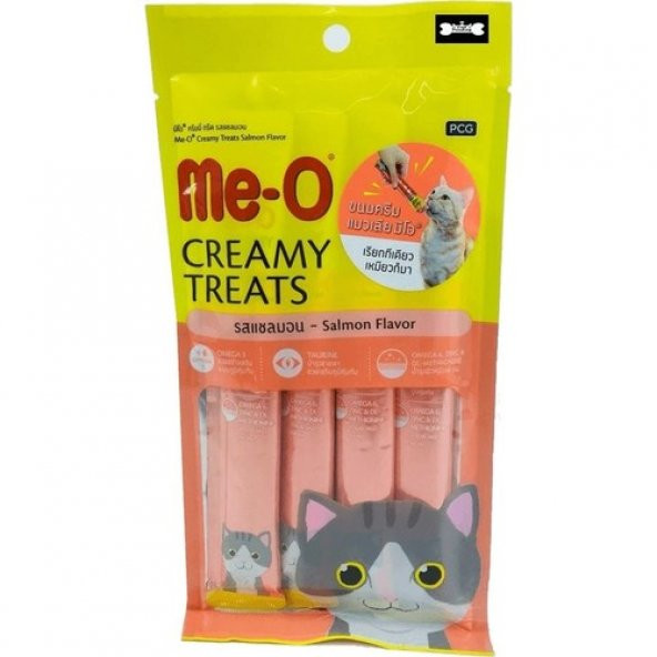 Me-O Creamy Treats Somonlu Krem Kedi Ödül Maması 4 x 15 g