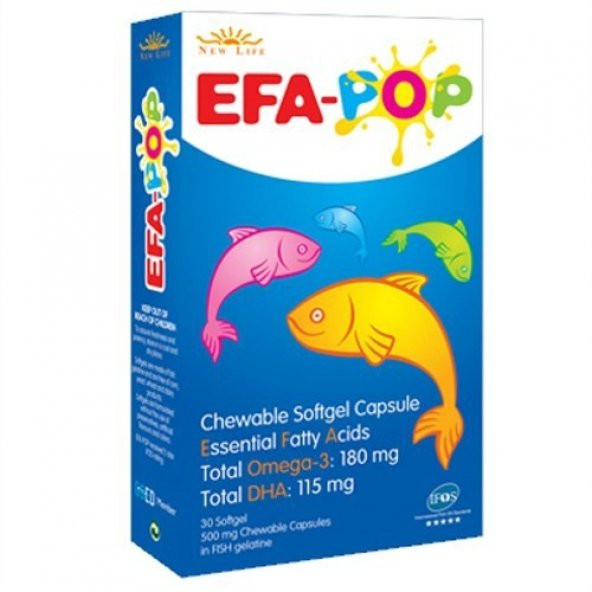 New Life EFA Pop Omega-3 Balık Yağı 30 Çiğnenebilir Kapsül