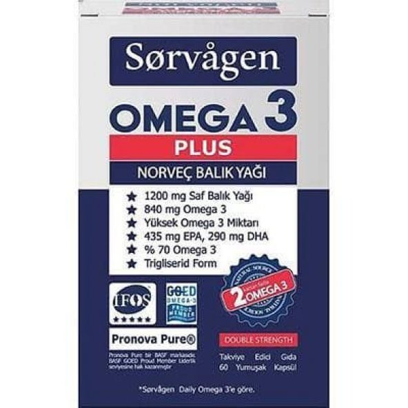 Sorvagen Omega 3 Plus 1200 Mg Norveç Balık Yağı 60 Kapsül