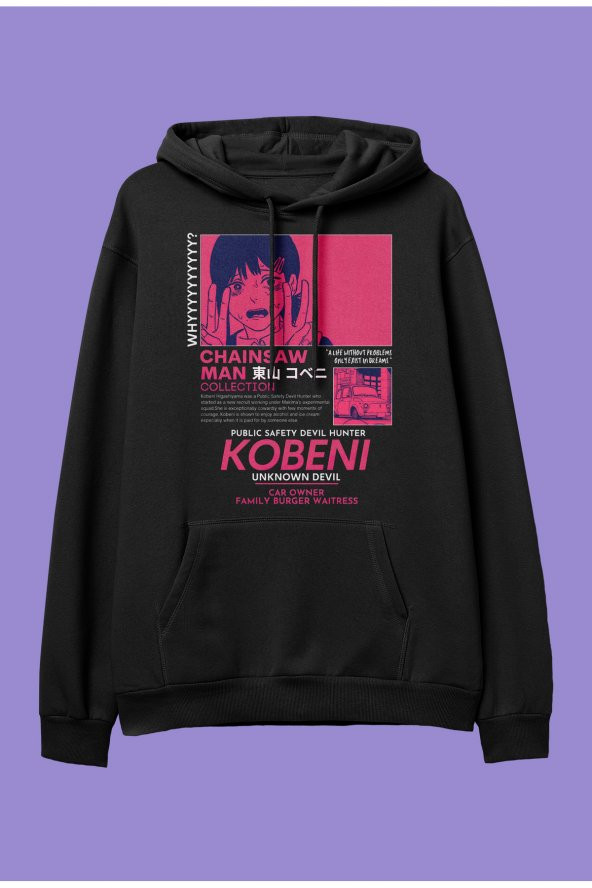Chainsaw Man Kobeni anime kapüşonlu sweatshirt hoodie - 1