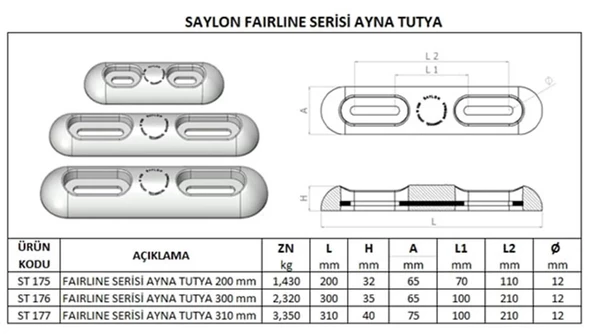 Fairline Serisi Ayna Tutya 200 mm - 2