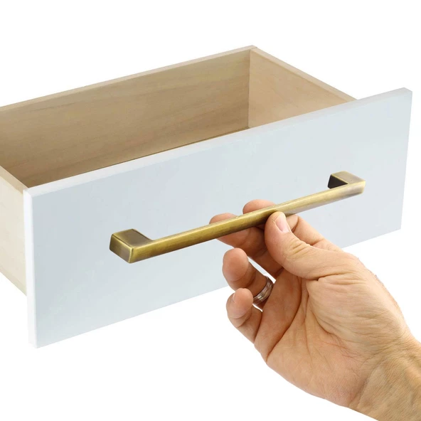 Gölcük Düz Metal Eskitme Antik Sarı 224 mm Mobilya Mutfak Çekmece Dolap Dolabı Kulpu Kulbu Kulpları - 3